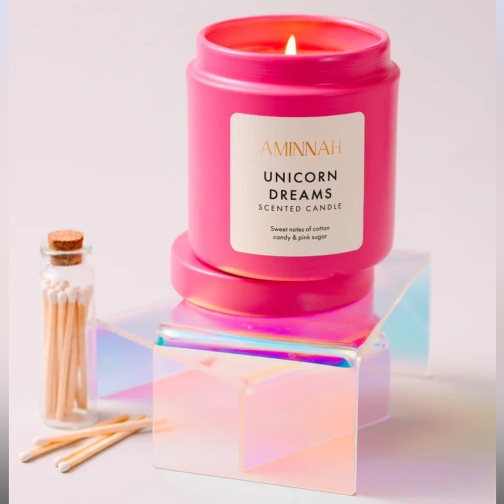 AMINNAH Skincare “Unicorn Dreams” Scented Candle Tin Aromatherapy Self Care - Picture 3 of 9